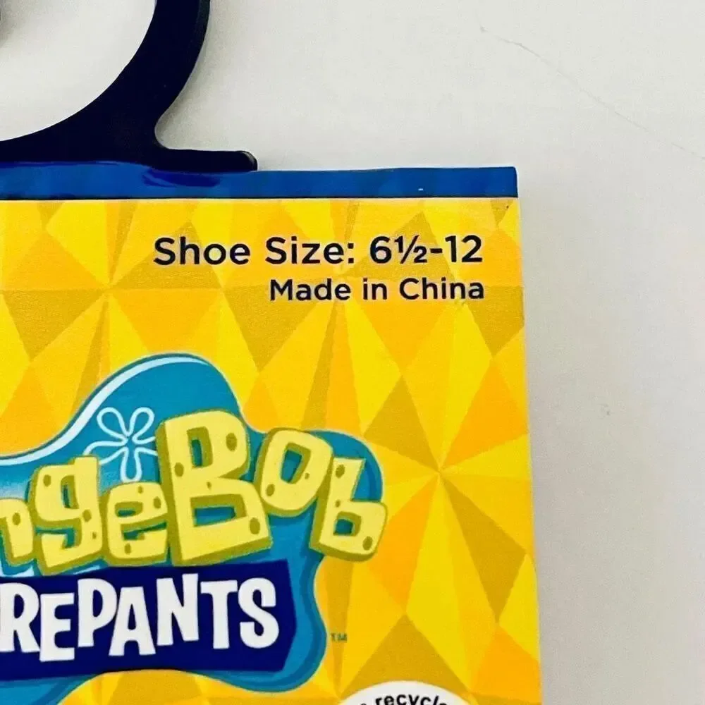 NWT Gorgeous 6.5-12 SpongeBob Squarepants Black,Green, Yellow White LUCK SOCKS